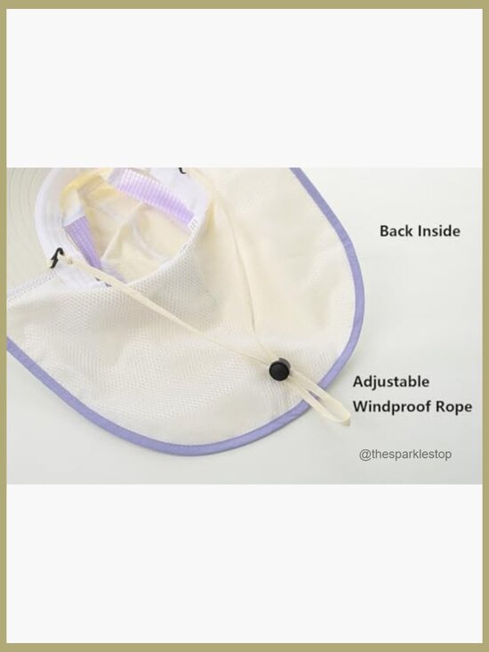 Foldable Neck Flap Wide Brim Sun Hat with Ponytail Hole main image 4